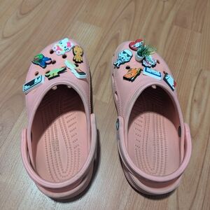 Kids Pink Clogs with Fun Charms